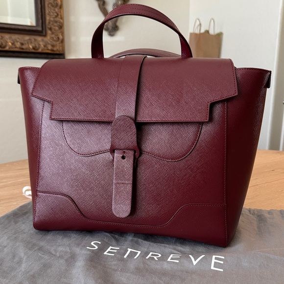 Senreve Handbags - Senreve Wine Leather Satchel